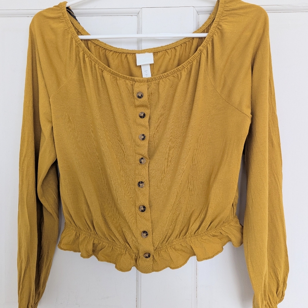 H&M Yellow Blouse (Size Small) NEW